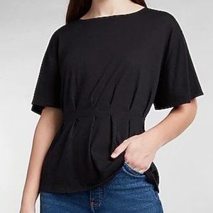 NWT EXPRESS Short Sleeve Pleated Front Tee Size: L